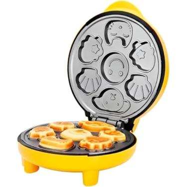 Imagem de Máquina de Mini Bolinhos Bichinhos 1000W - Antiaderente, 7 Cavidades - Rápida e Perfeita para Festas Infantis - Cor Amarelo | 110V