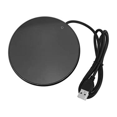 Imagem de Luqeeg Placa Compacta do Aquecedor da Vela da Temperatura Constante do Aquecedor 55°c Caneca de café para a Mesa, Função Automática Portátil Pequena (Preto)