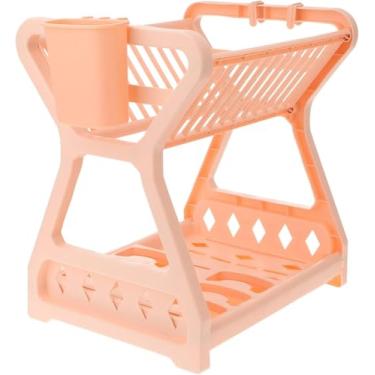 Imagem de Escorredor de Louça 2 Andares para Cozinha, Organizador de Pratos e Talheres, Secagem Eficiente (Nude)