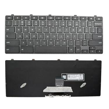Imagem de Siakoocty Teclado de substituição de layout dos EUA para laptop Dell Chromebook 3100 5190 sem luz de fundo TPN-136US001909 AE09U018 NSK-EJ1SW teclado preto moldura cinza sem luz de fundo 3100