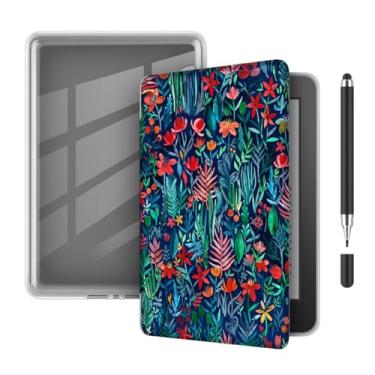 Imagem de Akacy Capa protetora dobrável transparente e suave com padrão pintado para Kindle 6.0 (geração 2016), capa leve (2)