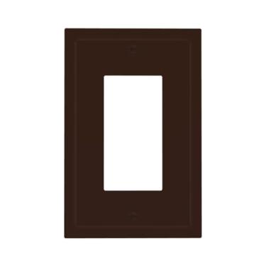 Imagem de Café Marrom Decorativo 1 Gang Rocker/Decorador Interruptor de Luz Interruptor de Parede Placa Frontal Interruptor de Face GFCI Placa de Cobertura de Tomada