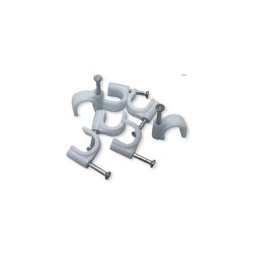 Imagem de Miguelão Fixa Fio Fixador de Cabo, 9mm, Plástico e Inox, 100 Unidades com Parafusos, Organizador de Cabos