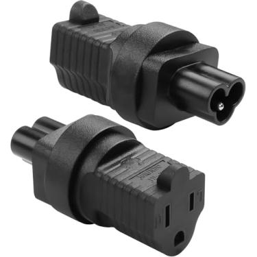 Imagem de Adaptador conversor de energia C6 para 5-15R, Nema 5-15R para C6, IEC C6 macho para NEMA 5-15R fêmea, 1 peça