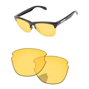 Imagem de PapaViva Lentes de substituição para óculos de sol Oakley Frogskin Lite OO9374 63 mm HD amarelo não polarizado