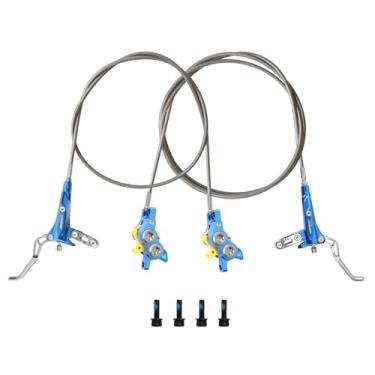 Imagem de ZTZ Kit de freio hidráulico de 4 pistões para bicicletas elétricas – Compatível com Surron Light Bee/Ultra Bee, Talaria XXX/Sting MX3 MX4, Segway X160 X260, 79Bike Falcon M, E Ride Pro-SS (azul)