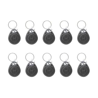 Imagem de 125 khz RFID fob etiquetas RFID graváveis T5577 cartão RFID fob 125khz para gravador RFID, compatível com leitores de formato 1386 1326 H10301 e sistemas de controle de acesso para 10 peças (cinza)