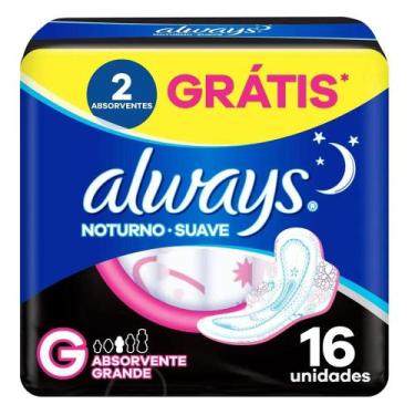Imagem de Absorvente Always Noturno Suave com Abas - 16 Unidades
