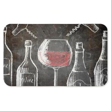 Imagem de Tapete de cozinha antifadiga para quadro-negro de vinho, tapete ergonômico acolchoado para cozinha e pé com suporte antiderrapante, tapete confortável ecológico, design por Kim Allen, 76 cm x 45 cm
