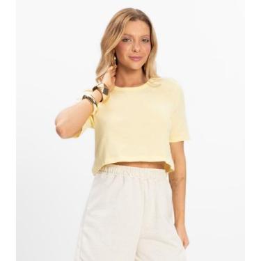 Imagem de Blusa Cropped Lisa Select Amarelo, G, Amarelo