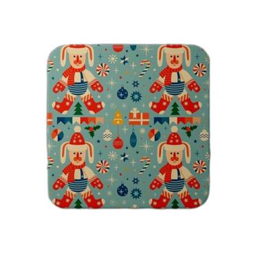 Imagem de Ladrilho Decorativo de Cerâmica Natal Vintage Retro com Coelhos