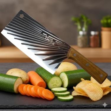 Imagem de Cutelo 30cm com Cabo de Madeira, Lâmina em Aço Inoxidável, 380g, Resistente à Ferrugem, para Carnes e Ossos