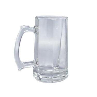 Imagem de Caneca de Chopp de Vidro, 370ml, Transparente, 12,8cm x 14,4cm, 660g, para Cerveja e Bebidas