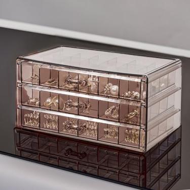 Imagem de Organizador masculino de perfume, organizador masculino de colônia, organizador de bancada com gavetas para colônia, desodorante, barba, loção de barbear, perfume e cuidados com a pele – perfeito para