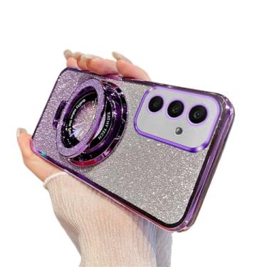 Imagem de LEMAXELERS Capa com glitter para Samsung Galaxy S26 Ultra, linda capa brilhante feminina com suporte de anel, protetor de câmera TPU macio à prova de choque para Samsung Galaxy S26 Ultra, roxo DS