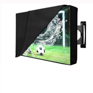 Imagem de BAHULA Capa de TV externa com frente transparente, protetor universal à prova d'água para aparelhos de televisão de plasma LED LCD com bolso de controle remoto, preto, 152 a 65 polegadas