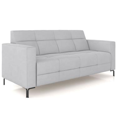 Imagem de Sofá 3 Lugares Sala Living Industrial 180cm Senna K01 Veludo Cinza - Lyam Decor