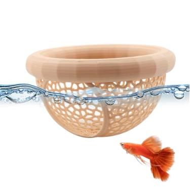 Imagem de Ptazucv Acessórios para aquário Betta, rede Betta para tanques Betta e decoração de paisagem, acessórios de aquário Betta para o descanso seguro de peixes Betta, camarão e peixes pequenos (branco jade