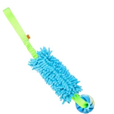 Imagem de Brinquedo de puxar Dingo para cães, para brincar ao ar livre e cabo de guerra, alça elástica, macarrão de pelúcia macio e peludo e bola de borracha TPR, azul 15587