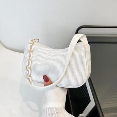 Imagem de Pequena bolsa tiracolo para celular feminina mini bolsa transversal, Branco, Tendência