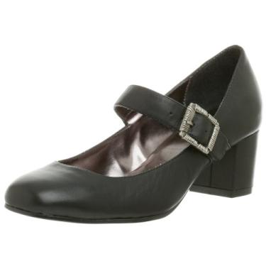 Imagem de Natural Comfort Maryjane Sapato feminino de salto médio, Couro preto, 8