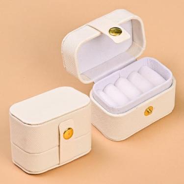 Imagem de Estojo de anel de joias de viagem, caixa pequena, mini armazenamento portátil para mulheres, presente de dama de honra de casamento