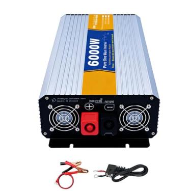 Imagem de 12v to 220v,Inversor de Onda Senoidal Pura 6000W 12V 24V 48V 60V 72V CC para 120V 220V CA, Inversor de Energia para Carro, com 2 Tomadas CA, Ecrã LED, Conversor de Energia Portátil