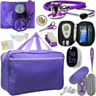 Imagem de Kit Enfermagem Aparelho Pressao Esteto Completo Promocao Top - Love Sa