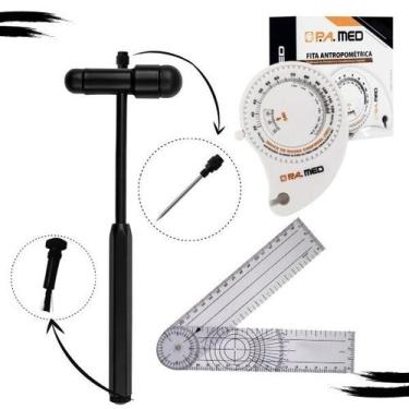 Imagem de Kit Goniômetro Grande + Fita Imc + Martelo Buck Fisioterapia - P.A. Me