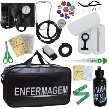 Imagem de Kit Enfermagem Top Cores Premium Completo Estagio Estetoscopio Aparelh