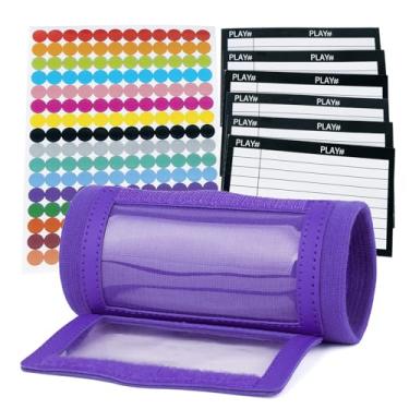 Imagem de GOGO Pulseira de futebol com QB Playbook - Wrist Coach - 192 adesivos e 6 cartões de sinalização para bricolage (roxo)