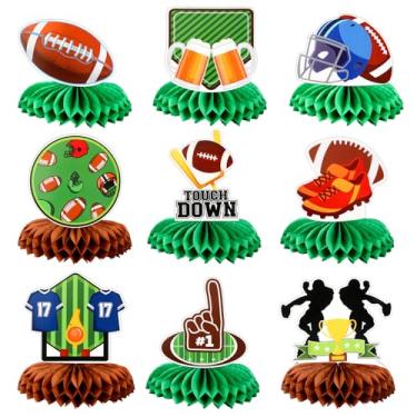 Imagem de Conjunto 9 Peças Centros de Mesa de Futebol, Centros Mesa em Formato Favo Mel Futebol Decorações com Tema Esportivo para Festa Aniversário com Tema Esportivo