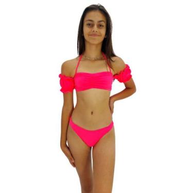 Imagem de Biquini Juvenil De Manguinha Sem Bojo Com Calcina Asa Delta - HYPE MOD