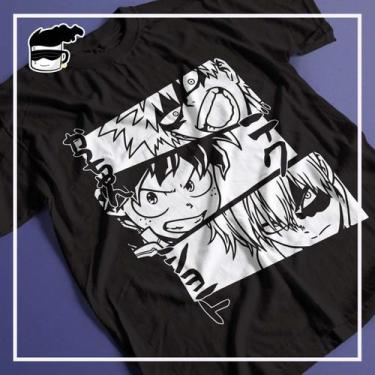 Imagem de Camiseta Boku no Hero Unissex Anime Bakugo - Kamisetas Otaku, Preto, P