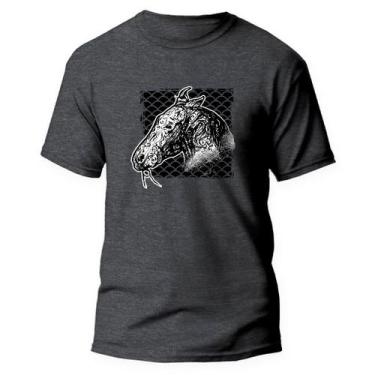 Imagem de Camiseta Algodão Premium Estampa Digital Cavalo Rustico Dtf - Pavesi, 