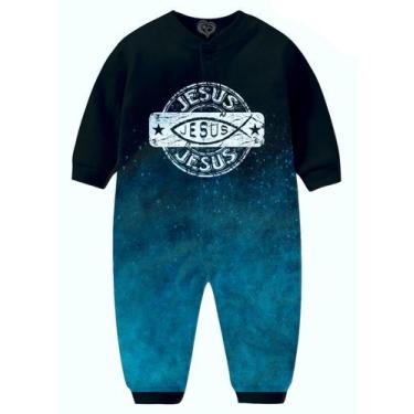 Imagem de Macacão Pijama Jesus Gospel Criativa infantil Tip Top Cmb, 2-3 anos