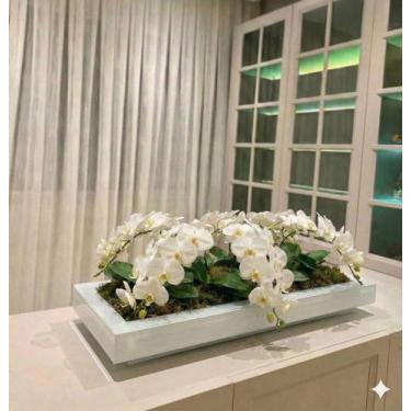 Imagem de Vaso Vidro Branco Decoração Flores Plantas Luxo - Inova Decor