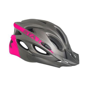 Imagem de Capacete Ciclismo MTB GTA NX INMOLD Com Led Cinza Rosa Tamanho: M 54-5