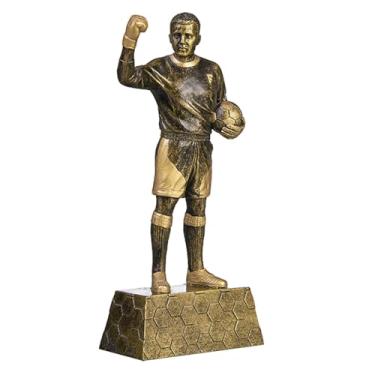 Imagem de IEUDNS Estátua/Troféu/Premiação de Jogador de Futebol - Figura Colecionável - Escultura/Ornamento de Mesa para Entrada/Armário/Lareira, Style C