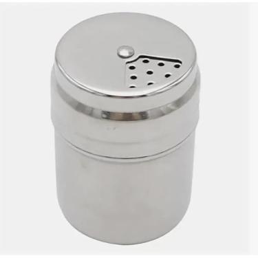 Imagem de Coqueteleira de temperos pequena de aço inoxidável com tampa rotativa, design hermético de controle de especiarias para uso em sal e pimenta, cominho e churrasco em pó