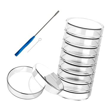 Imagem de Milageto Conjunto de 10 Placas de Petri de Vidro para Cultura de Tecidos, Transparentes E Reutilizáveis, Sem Distorção, 60mm