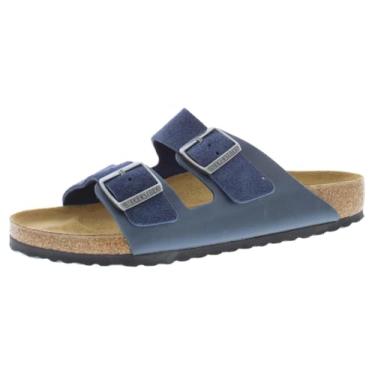 Imagem de Birkenstock Sandália de palmilha macia unissex para adultos Arizona, Azul marinho/azul oceano, 14-14.5 Women/12-12.5 Men