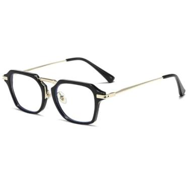 Imagem de HCPIHF Óculos de sol femininos com armação de metal para PC e proteção UV (preto dourado/branco)