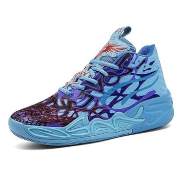 Imagem de Novetra Botas de basquete masculinas malha respirável, calçados esportivos e lazer da moda(Purple,36 BR)