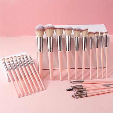Imagem de Conjunto de 30 pincéis de maquiagem rosa - conjuntos e kits de pincéis de maquiagem profissionais para rosto inteiro - base sintética premium, pó, pincel de blush e sombra