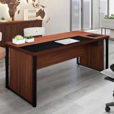 Imagem de Mesa de Escritório 180cm Diretor com Caixa de Tomadas e Porta Objetos 
