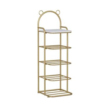 Imagem de HHHJQFAAT Sapateiras de 5 níveis de altura para entrada de armário, organizador de armazenamento de prateleira de sapatos resistente de metal, organizador de armazenamento de sapatos estreitos para