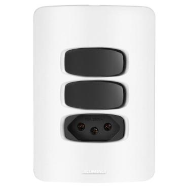 Imagem de 1 Simples + 1 + 1 Tomada 20A Gracia Branco / Preto