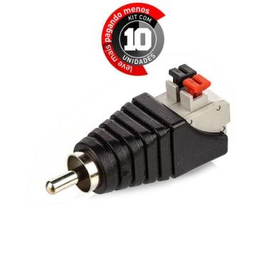 Imagem de Kit com 10 Adaptador Borne Pressão RCA Macho - CIRILO CABOS