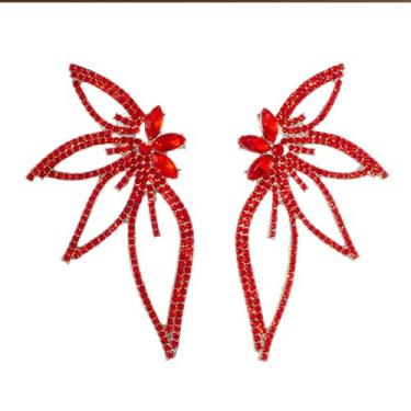 Imagem de Brincos de strass para mulheres, brincos de cristal para noivas, brincos de gota brilhantes, vestidos de festa de formatura e casamento para convidadas para mulheres, Adjustable, Metal, Sem pedra